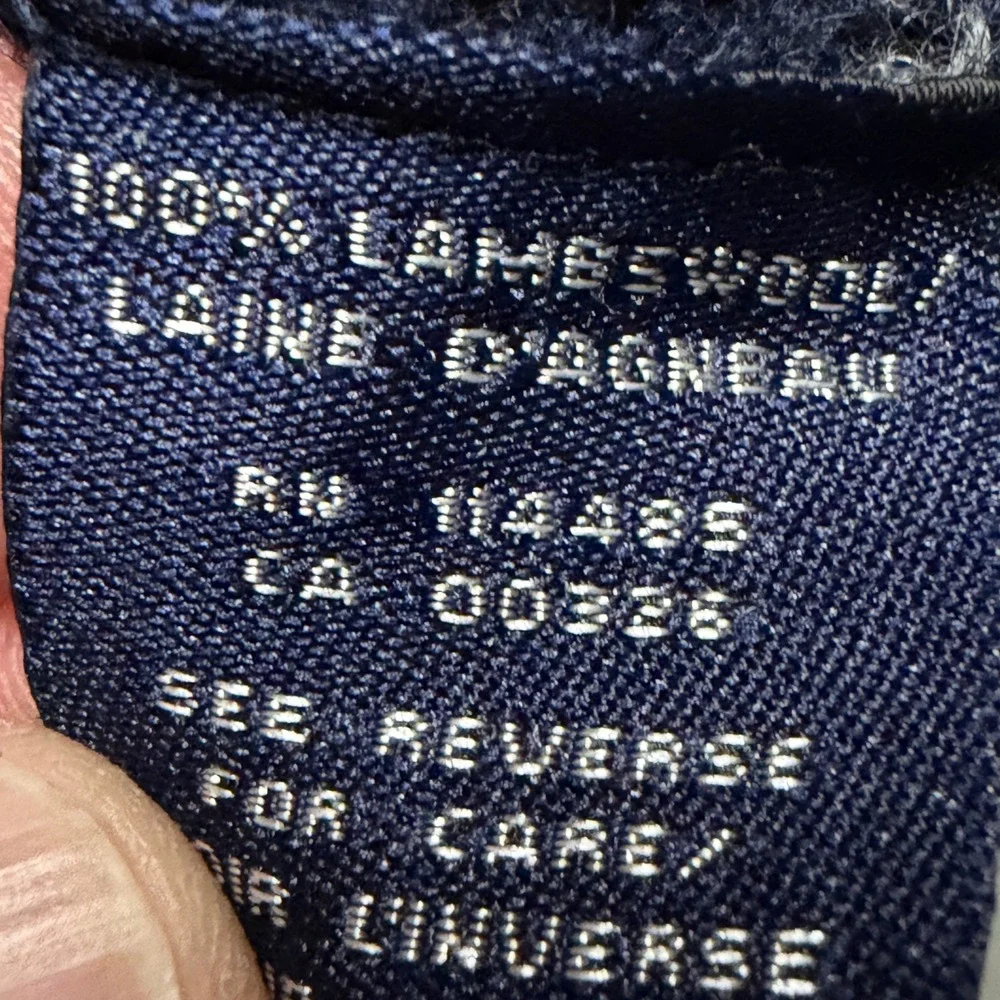 Lincs DC & Co Mens Med. Lambswool Quarter Zip Sweater Navy Blue Fair Isle Knit